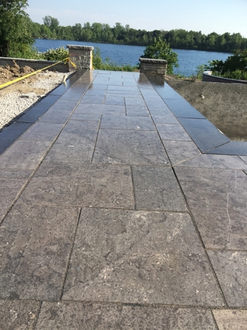 Decorative concrete entry walkway